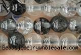 CRU531 15.5 inches 4mm round black rutilated quartz beads