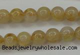 CRU551 15.5 inches 6mm round golden rutilated quartz beads