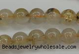 CRU552 15.5 inches 8mm round golden rutilated quartz beads