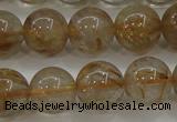 CRU553 15.5 inches 10mm round golden rutilated quartz beads