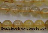 CRU602 15.5 inches 8mm round golden rutilated quartz beads