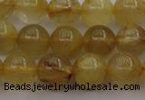 CRU603 15.5 inches 9mm round golden rutilated quartz beads