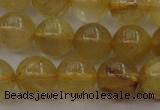 CRU604 15.5 inches 10mm round golden rutilated quartz beads