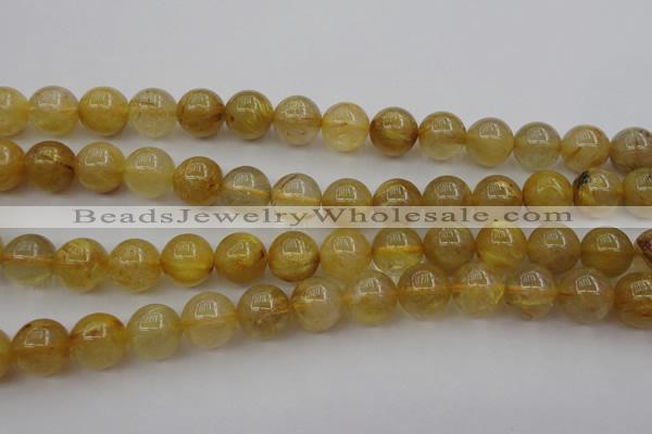 CRU605 15.5 inches 11mm round golden rutilated quartz beads