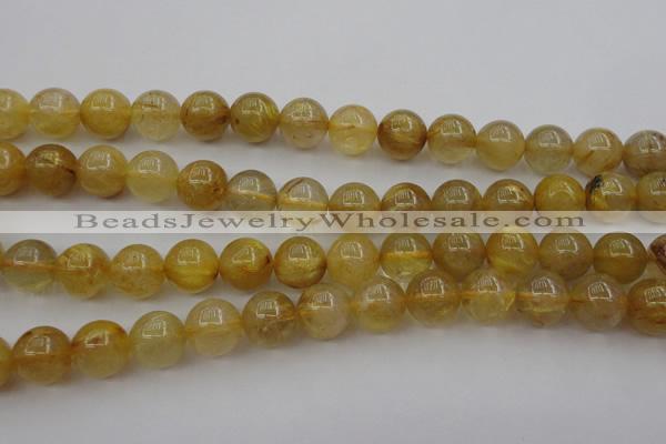 CRU606 15.5 inches 12mm round golden rutilated quartz beads