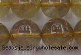 CRU615 15.5 inches 14mm round golden rutilated quartz beads