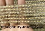 CRU628 15.5 inches 5mm round golden rutilated quartz beads