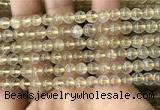 CRU629 15.5 inches 6mm round golden rutilated quartz beads