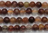 CRU652 15.5 inches 7mm round Multicolor rutilated quartz beads