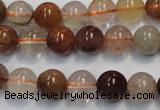 CRU654 15.5 inches 10mm round Multicolor rutilated quartz beads