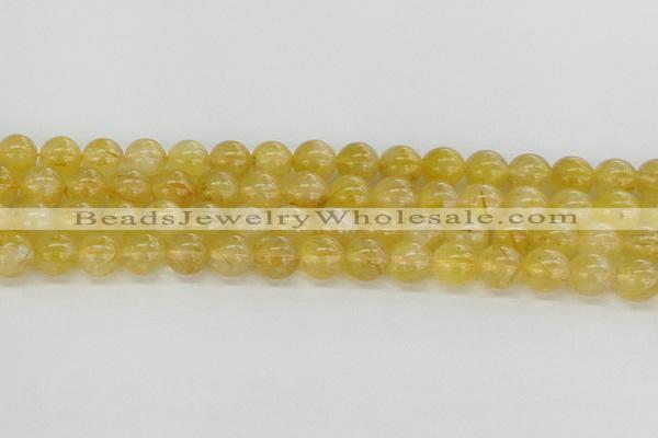 CRU660 15.5 inches 8mm round golden rutilated quartz beads