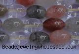 CRU760 15.5 inches 8*10mm rice Multicolor rutilated quartz beads