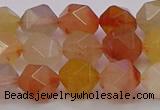 CRU768 15.5 inches 10mm faceted nuggets mixed rutilated quartz beads