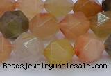 CRU769 15.5 inches 12mm faceted nuggets mixed rutilated quartz beads