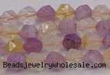 CRU771 15.5 inches 6mm faceted nuggets lavender amethyst & citrine beads