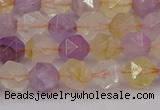 CRU772 15.5 inches 8mm faceted nuggets lavender amethyst & citrine beads