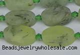 CRU781 15.5 inches 10*16mm oval green rutilated quartz beads