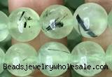 CRU812 15.5 inches 8mm round green rutilated quartz beads