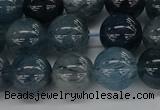 CRU862 15.5 inches 12mm round blue rutilated quartz beads