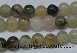 CRU901 15.5 inches 6mm round green rutilated quartz beads wholesale