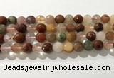 CRU913 15.5 inches 10mm faceted round mixed rutilated quartz beads