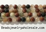 CRU915 15.5 inches 12mm faceted round mixed rutilated quartz beads