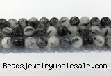 CRU933 15.5 inches 16mm round black rutilated quartz beads wholesale