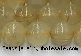 CRU952 15.5 inches 8mm round golden rutilated quartz beads