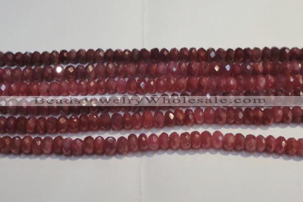 CRZ1025 15.5 inches 3*5mm faceted rondelle AA grade ruby beads