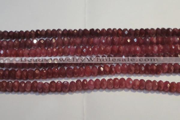 CRZ1026 15.5 inches 4*6mm faceted rondelle AA grade ruby beads