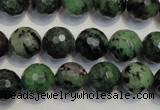 CRZ108 15.5 inches 12mm faceted round ruby zoisite gemstone beads