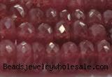 CRZ1105 15.5 inches 6*10mm faceted rondelle AAA+ grade ruby beads