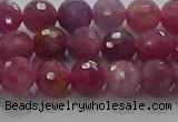 CRZ1122 15.5 inches 6mm faceted round natural ruby gemstone beads