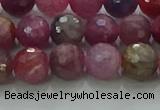 CRZ1123 15.5 inches 7mm faceted round natural ruby gemstone beads