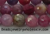 CRZ1124 15.5 inches 8mm faceted round natural ruby gemstone beads