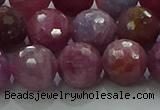 CRZ1126 15.5 inches 10mm faceted round natural ruby gemstone beads