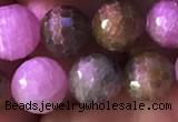 CRZ1132 15.5 inches 8mm faceted round ruby sapphire beads