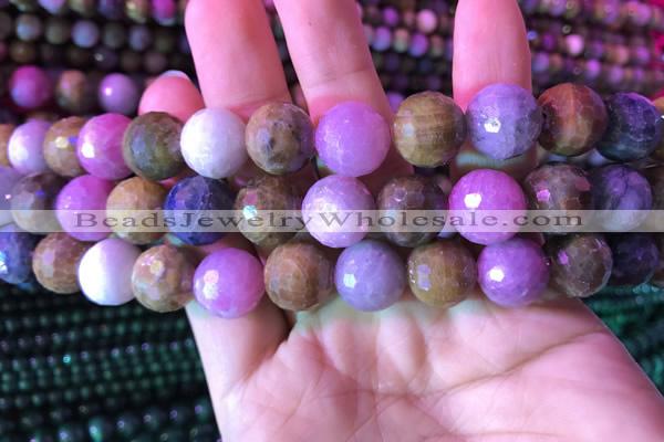 CRZ1134 15.5 inches 12mm faceted round ruby sapphire beads