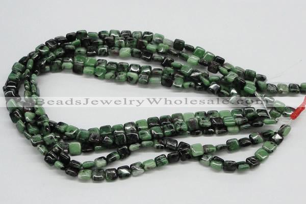 CRZ12 15.5 inches 8*8mm square ruby zoisite gemstone beads wholesale