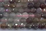 CRZ1204 15 inches 4mm faceted round ruby sapphire beads