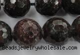 CRZ208 15.5 inches 20mm faceted round ruby zoisite gemstone beads