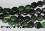 CRZ23 15.5 inches 8mm flat round ruby zoisite gemstone beads