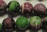 CRZ359 15.5 inches 15mm faceted round natural ruby zoisite beads