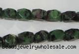 CRZ465 15.5 inches 7*10mm faceted nuggets ruby zoisite gemstone beads