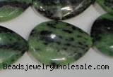 CRZ490 15.5 inches 22*30mm flat teardrop ruby zoisite gemstone beads