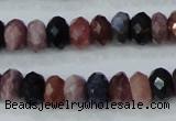 CRZ522 15.5 inches 4*6mm faceted rondelle natural ruby sapphire beads