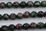 CRZ551 15.5 inches 9mm faceted round Chinese ruby zoisite beads