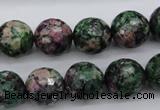 CRZ552 15.5 inches 13mm faceted round Chinese ruby zoisite beads