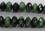 CRZ703 15 inches 6*10mm faceted rondelle ruby zoisite gemstone beads