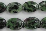 CRZ710 15 inches 15*20mm faceted oval ruby zoisite gemstone beads